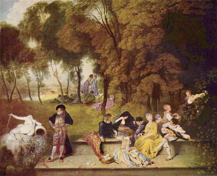 Merry Company in the Open Air, c.1720 - Antoine Watteau