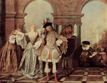 The French Comedians - Antoine Watteau