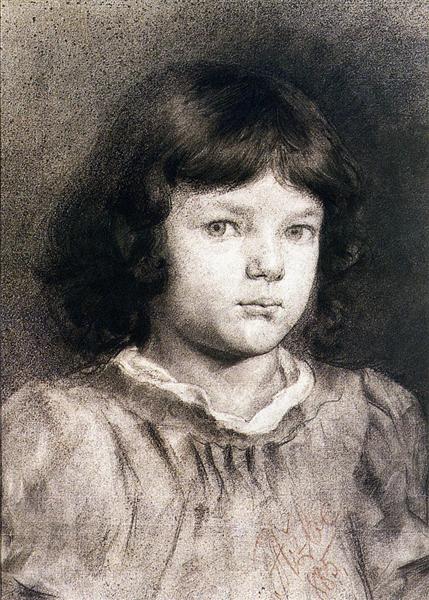Portrait of a girl, 1885 - Anton Ažbe