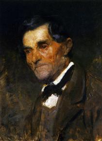 Portrait of a man in a bow tie - Anton Ažbe