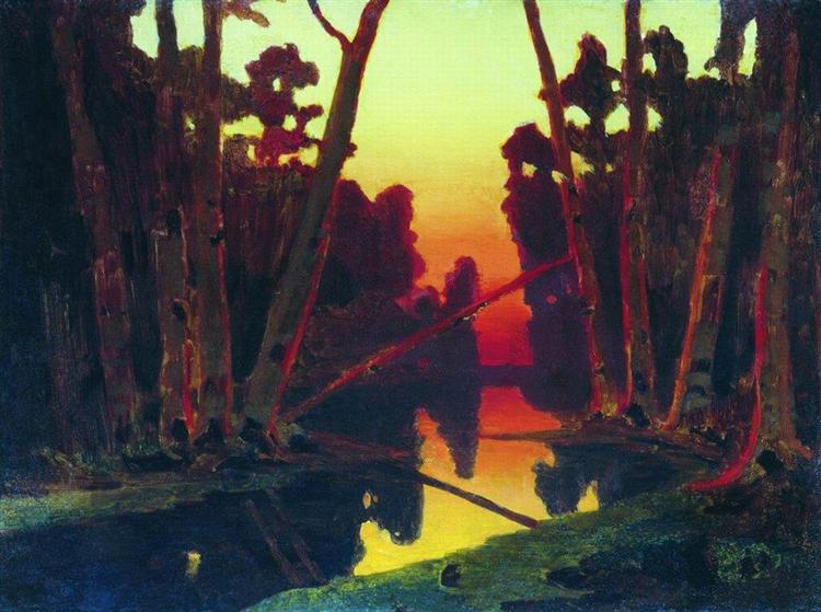 Sunset in the forest - Arkhyp Kuindzhi