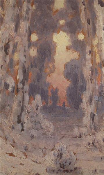 Sunspots on frost. Sunset in the forest - Arkhyp Kuindzhi