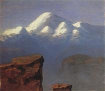 Вершина Эльбруса, освещенная солнцем - Архип Куинджи
