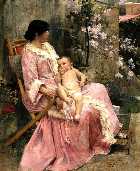 The Young Mother, 1889 - Артуро Міхелена