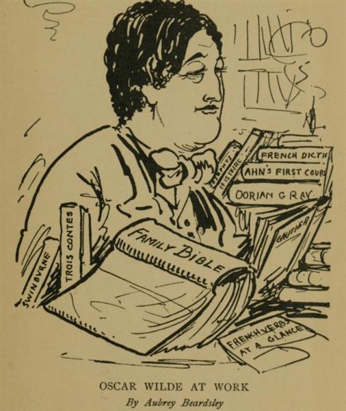 Oscar Wilde at Work, 1893 - Обрі Бердслі