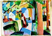 At the cemetery - August Macke