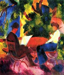 At the Garden Table - August Macke