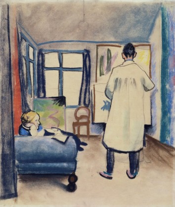 Franz Marc and Maria in the studio, 1912 - 奧古斯特·馬克