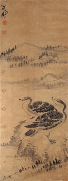 Two Wild Geese - 八大山人