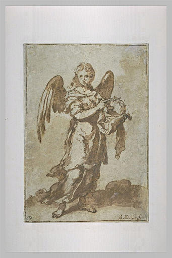 Angel Holding the Crown of Thorns, 1660 - Bartolome Esteban Murillo