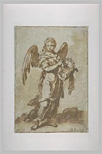 Angel Holding the Crown of Thorns - Bartolomé Esteban Murillo