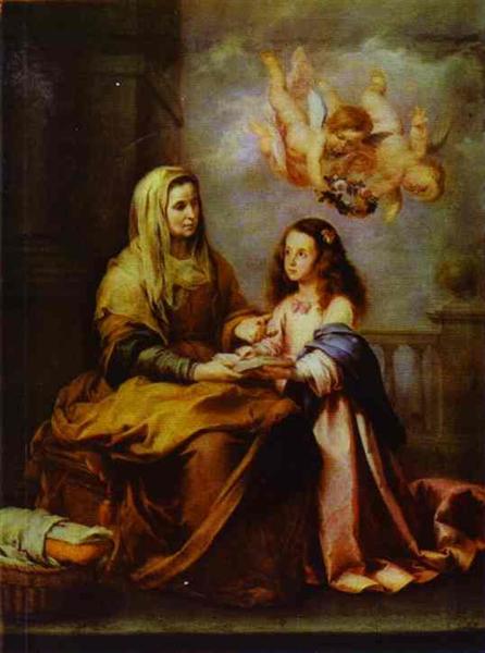 Childhood of Virgin, c.1665 - 巴托洛梅·埃斯特萬·牟利羅
