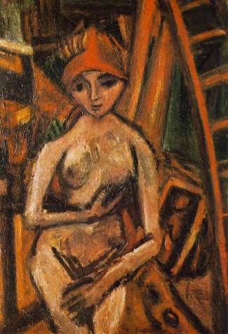 Nude with Red Turban, 1926 - Бела Чобель