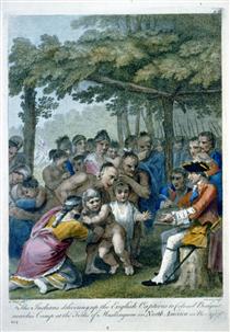 The Indians Delivering up the English Captives to Colonel Bouquet near his camp at the folks of Muskingum, North America in November 1764 - Бенджамин Уэст