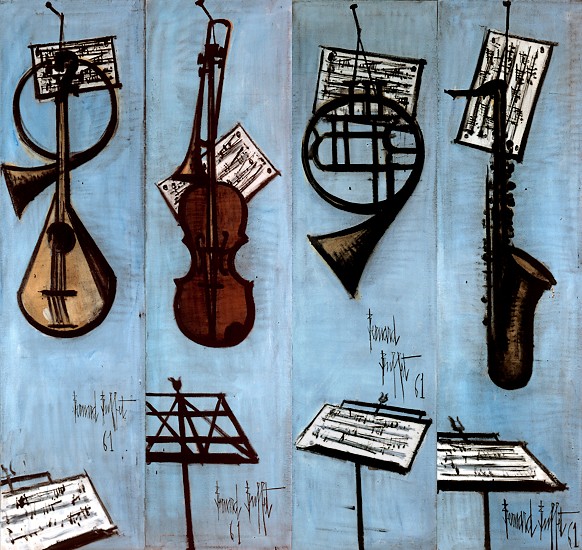 Paravent: Les instruments de musique, 1961 - Бернар Бюффе