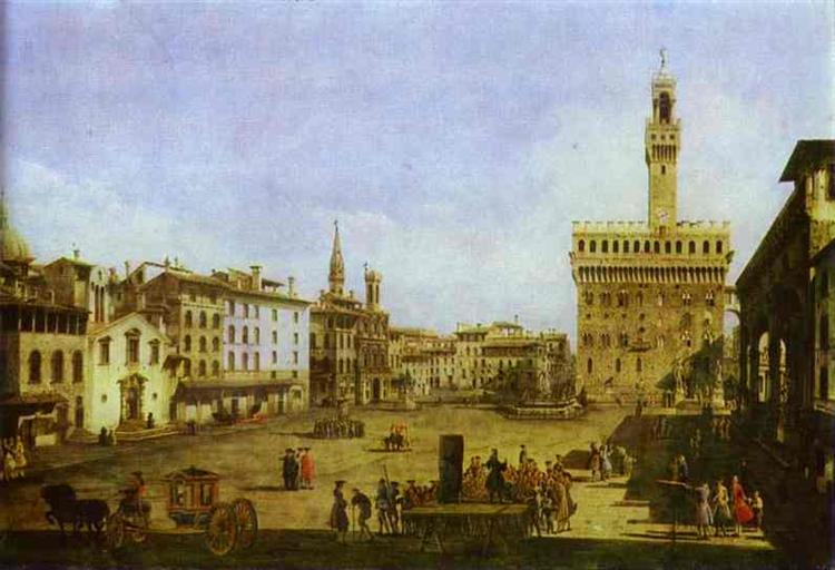 Signoria Square in Florence, c.1741 - Bernardo Bellotto