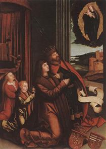 St. Ladislas Presents Wladislav II and His Sons to the Virgin - Bernhard Strigel