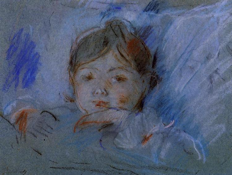 Child in Bed, 1884 - 貝爾特·莫里索