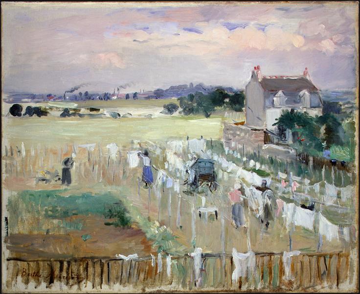 Hanging the Laundry out to Dry, 1875 - Berthe Morisot