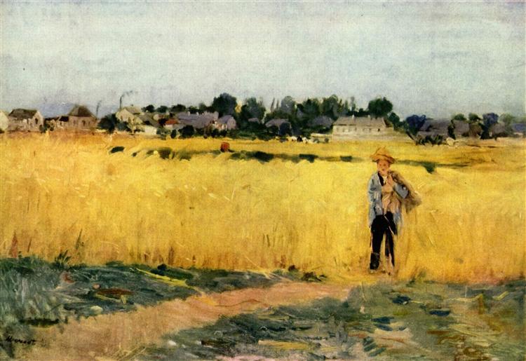 In the Wheatfield at Gennevilliers, 1875 - Berthe Morisot