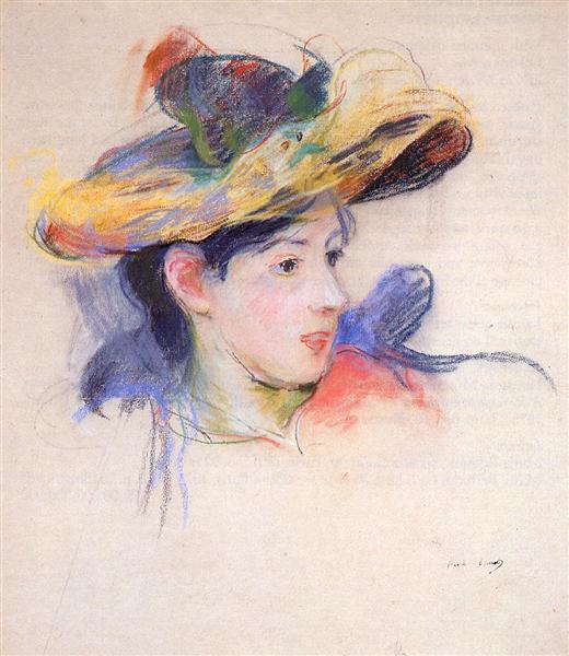 Jeanne Pontillon Wearing a Hat, 1893 - Берта Моризо
