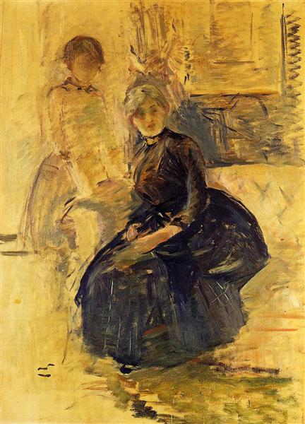 Self-Portrait with Julie (study), 1887 - Берта Моризо