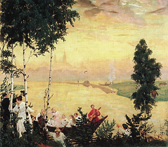 Загородная прогулка, 1918 - Борис Кустодиев