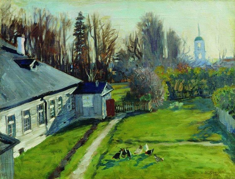 In the estate of a collector Schwartz, Uspenskoe in the Staraya Ladoga, 1908 - Boris Michailowitsch Kustodijew