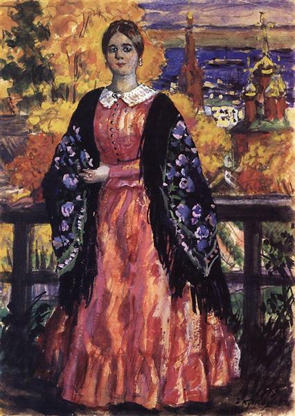 Merchant's Wife, 1915 - Борис Кустодієв