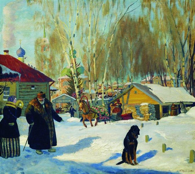 Merchant's yard, 1921 - Boris Michailowitsch Kustodijew