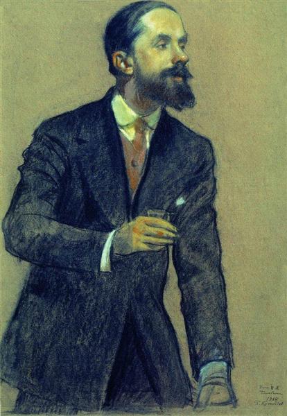 Portrait of Ivan Bilibin, 1914 - Борис Кустодієв