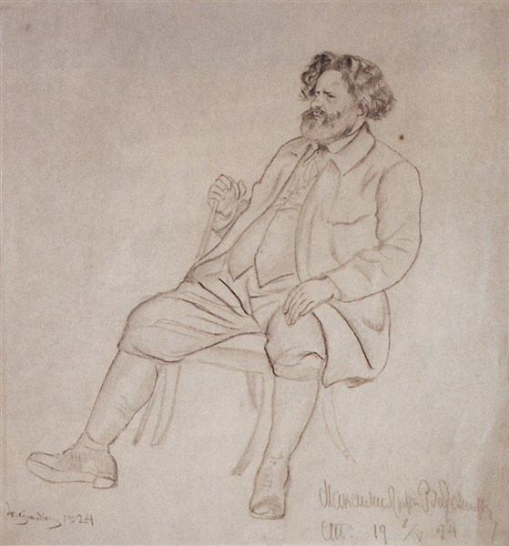 Portrait of M.A. Voloshin, 1924 - Borís Kustódiev