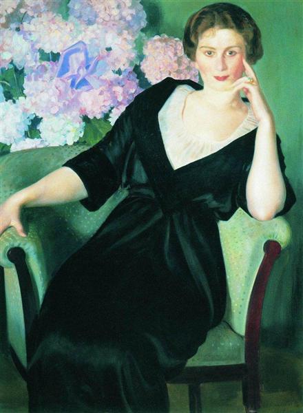 Portrait of Rene Ivanovna Notgaft, 1914 - Boris Michailowitsch Kustodijew