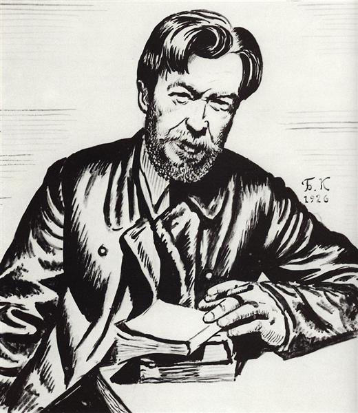 Portrait of V. Shishkov, 1926 - Boris Michailowitsch Kustodijew