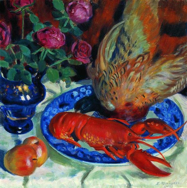 Still Life with Pheasant, 1914 - Boris Michailowitsch Kustodijew