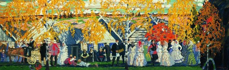 Деревенский праздник (Осенний сельский праздник), 1910 - Борис Кустодиев