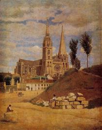 La Cathédrale de Chartres - Jean-Baptiste Camille Corot