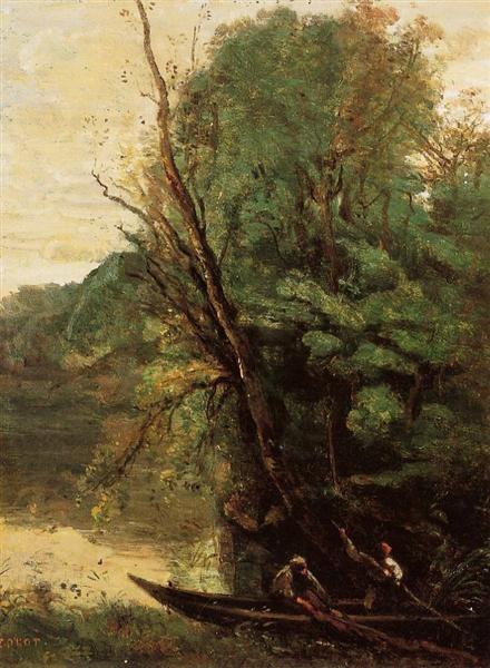 Рыбалка с сетями, 1845 - 1850 - Камиль Коро