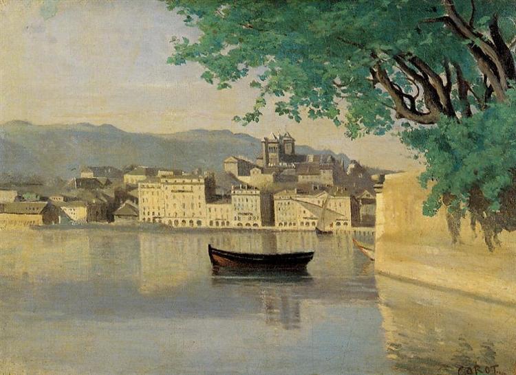 Женева. Вид части города, c.1834 - c.1835 - Камиль Коро