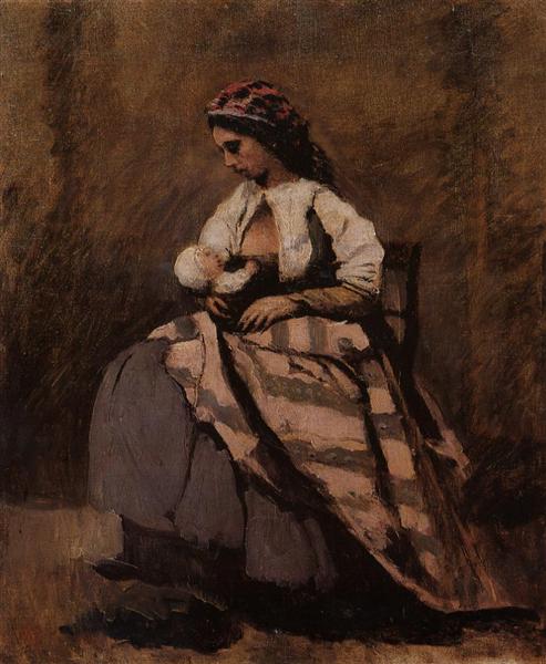 Mother Breastfeeding Her Child, c.1860 - c.1870 - Camille Corot