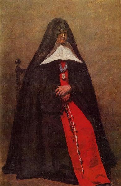 The Mother Superior of the Convent of the Annonciades, 1852 - 柯洛