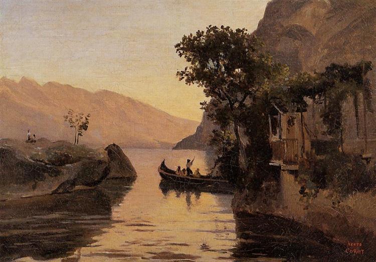 View at Riva, Italian Tyrol, 1834 - 柯洛