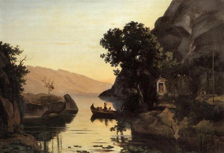 Вид Ривы в итальянском Тироле, 1835 - Камиль Коро