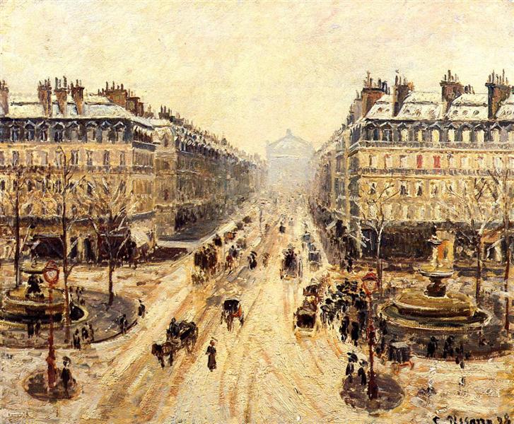 Avenue de l'Opera - Effect of Snow, 1898 - Каміль Піссарро