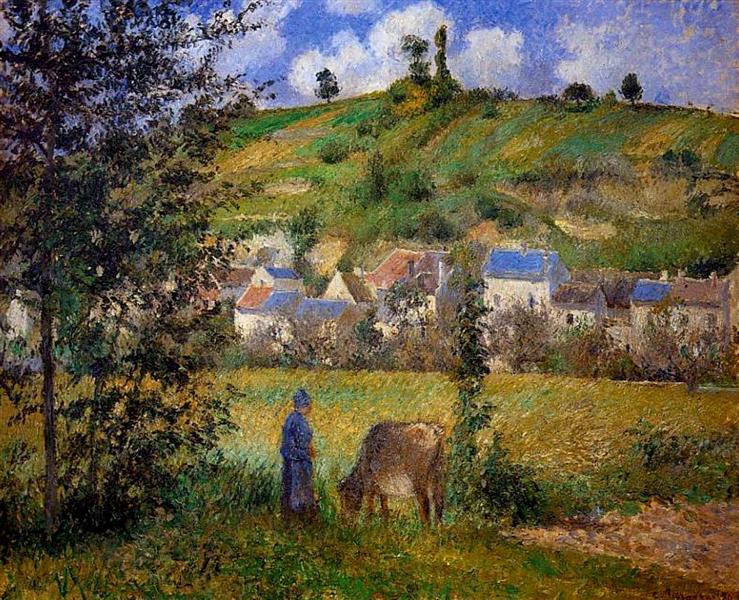 Chaponval Landscape, 1880 - Camille Pissarro