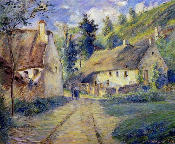 Cottages at Auvers, near Pontoise, 1879 - Каміль Піссарро