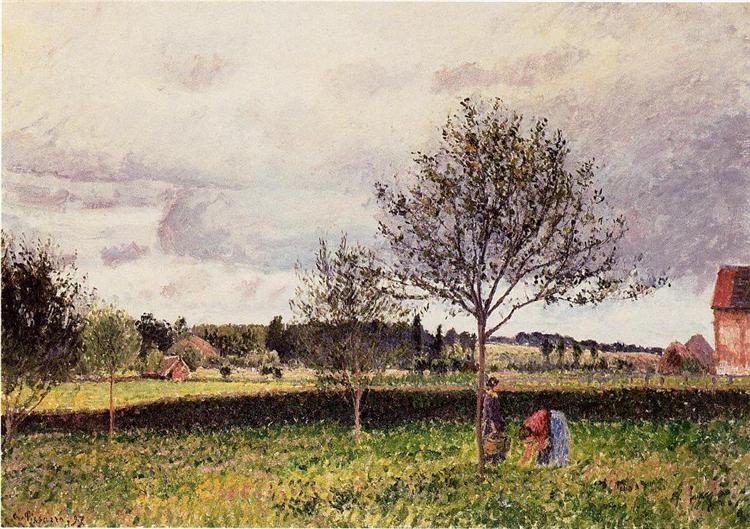 Eragny Landscape, Le Pre, 1897 - Каміль Піссарро