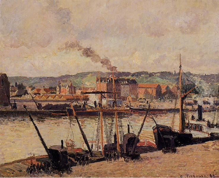 Morning, Rouen, the Quays, 1896 - Камиль Писсарро