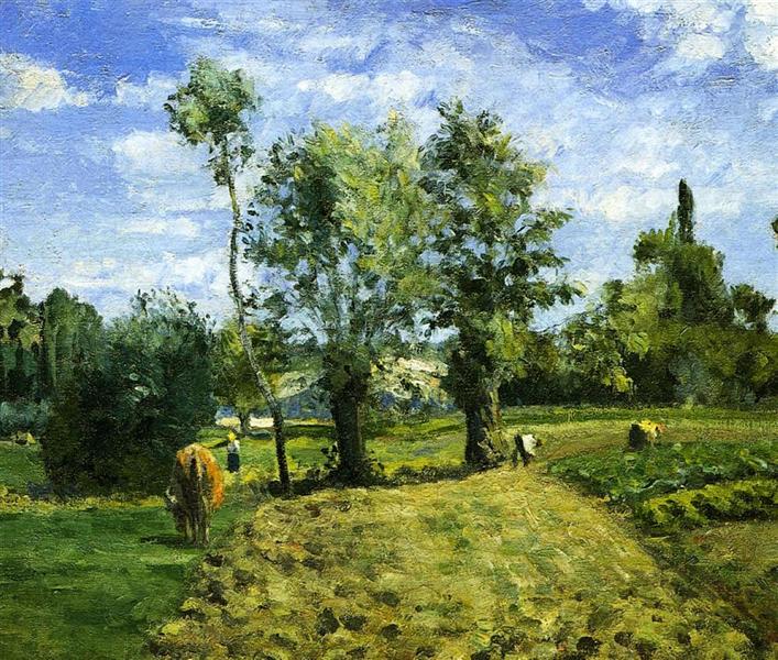 Spring Morning, Pontoise, 1874 - Camille Pissarro