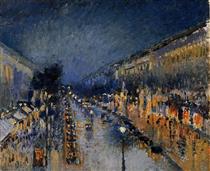 Boulevard Montmartre de noite - Camille Pissarro